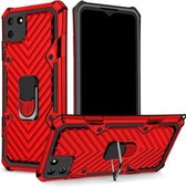 Voor OPPO Realme C11 Cool Armor PC + TPU schokbestendig hoesje met 360 graden rotatieringhouder (rood)