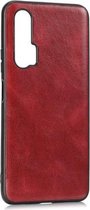 Voor Huawei Nova 6 Crazy Horse getextureerd kalfsleer PU + pc + TPU-hoesje (rood)