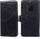 Voor Huawei Mate 20 Pro Geometrische stiksels Horizontale Flip TPU + PU lederen hoes met houder & kaartsleuven & portemonnee (zwart)