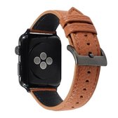 Litchi textuur lederen horlogeband voor Apple Watch Series 6 & SE & 5 & 4 44 mm / 3 & 2 & 1 42 mm (bruin)