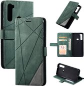 Voor Geschikt voor Xiaomi Redmi Note 8 Skin Feel Splicing Horizontale Flip Leather Case met houder & kaartsleuven & portemonnee & fotolijst (groen)