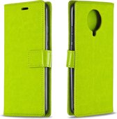Voor xiaomi redmi k30 pro gekke paard textuur horizontale flip lederen case met houder & kaartsleuven & portemonnee & fotolijst (groen)