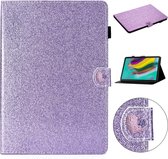 Voor Samsung Galaxy Tab S5e T720 Love Buckle Glitter Horizontal Flip Leather Case met houder en kaartsleuven (paars)