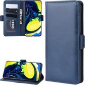 Portemonneehouder Leren mobiele telefoonhoes voor Galaxy A80, met portemonnee & houder & kaartsleuven (donkerblauw)