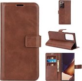 Voor Samsung Galaxy Note20 Ultra Retro Kalfspatroon Gesp Horizontale Flip Leren Case met Houder & Kaartsleuven & Portemonnee (Donkerbruin)