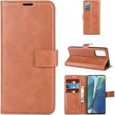 Voor Samsung Galaxy Note20 Retro Kalfspatroon Gesp Horizontale Flip Leren Case met Houder & Kaartsleuven & Portemonnee (Lichtbruin)
