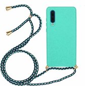 Voor Huawei P30 Wheat Straw Materiaal + TPU Beschermhoes met Lanyard (Groen)