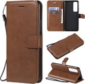 Voor Huawei nova 7 Pro effen kleur horizontale flip beschermende lederen tas met houder & kaartsleuven & portemonnee & lanyard (bruin)