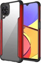 Voor Samsung Galaxy A12 Iron Man Series Metal PC + TPU beschermhoes (rood)