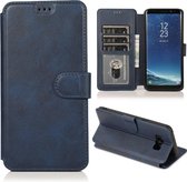 Voor Samsung Galaxy S8 Kalf Textuur Magnetische Gesp Horizontale Flip Leren Case met Houder & Kaartsleuven & Portemonnee & Fotolijst (Blauw)