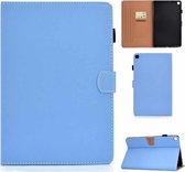 Voor Galaxy Tab A 10.1 (2019) T510 Effen Kleur Tablet PC Universele Magnetische Horizontale Flip Leren Case met Kaartsleuven & Houder (Blauw)