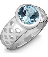 QUINN - Ring - Dames -  zilver 925 - Edelstein - Blautopas - Weite 56 - 21069658