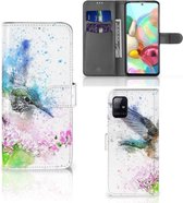 Wallet Book Case Samsung Galaxy A71 Hoesje Vogel