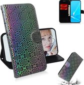 Voor OPPO A52 / A72 / A92 Effen kleur Kleurrijke magnetische gesp Horizontale flip PU lederen tas met houder & kaartsleuven & portemonnee & lanyard (zilver)