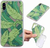 Geschilderde TPU-beschermhoes voor Galaxy S10 Plus (bananenbladpatroon)