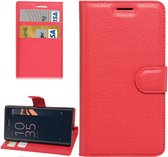 Voor Sony Xperia X Compact Texture Horizontale Flip Leren Case met Houder & Kaartsleuven & Portemonnee (Rood)