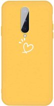 Voor OnePlus 8 Three Dots Love-heart Pattern Frosted TPU beschermhoes (geel)