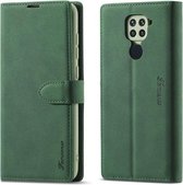 Voor Geschikt voor Xiaomi Redmi Note 9 Forwenw F1 Serie Mat Sterk Magnetisme Horizontale Flip Leren Case met Houder & Kaartsleuven & Portemonnee & Fotolijst (Groen)