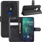 Litchi Texture Horizontale Flip Leren Case voor Nokia 6.2, met Portemonnee & Houder & Kaartsleuven (Zwart)