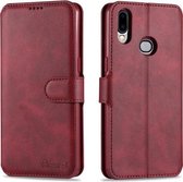 Voor Samsung Galaxy A10s AZNS Kalfsstructuur Horizontale Flip Leren Case, met Houder & Kaartsleuven & Portemonnee & Fotolijst (Rood)