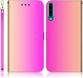 Voor Huawei P30 Geïmiteerd Spiegeloppervlak Horizontale Flip Leren Case met Houder & Kaartsleuven & Portemonnee & Lanyard (Kleurverloop)