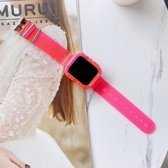Candy Color transparante TPU horlogeband voor Apple Watch Series 6 & SE & 5 & 4 44 mm (Rose Red)
