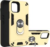 Voor iPhone 12/12 Pro 2 in 1 Armor Series PC + TPU beschermhoes met ringhouder (goud)