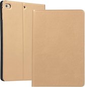 Effen kleur elastische holster horizontale flip lederen tas voor iPad mini 4 / mini 5, met houder & slaap / wekfunctie (goud)