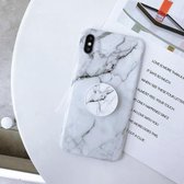 Glanzende marmeren opvouwbare beugel TPU-hoesje voor iPhone X / XS (Z6)