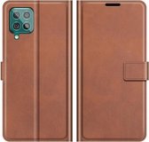 Voor Samsung Galaxy F62 / M62 Retro Kalfspatroon Gesp Horizontale Flip Leren Case met Houder & Kaartsleuven & Portemonnee (Lichtbruin)