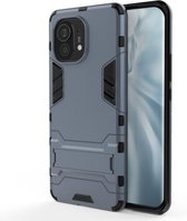 Voor Geschikt voor Xiaomi Mi 11 PC + TPU schokbestendige beschermhoes met houder (marineblauw)