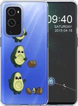Voor OnePlus 9 Pro gekleurd tekenpatroon zeer transparant TPU beschermhoes (avocado)