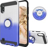 Voor Galaxy M10 / A10 2 in 1 pc + TPU beschermhoes met 360 graden roterende ringhouder (zilverblauw)