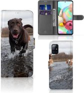 GSM Hoesje Geschikt voor Samsung Galaxy A71 Wallet Book Case Honden Labrador