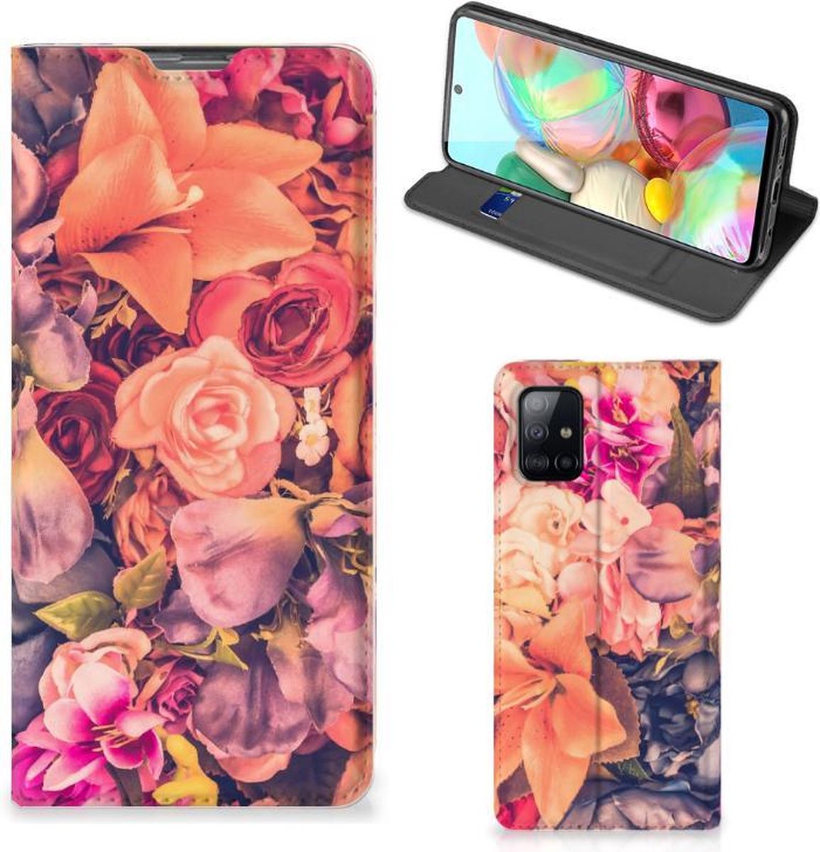 Book Case voor Samsung Galaxy A71 Smart Cover Bosje Bloemen