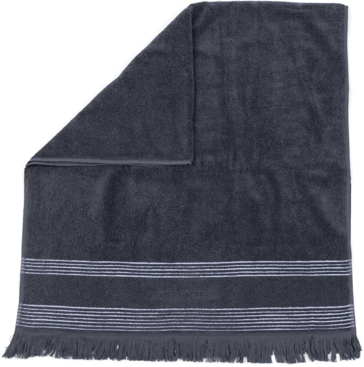 Riviera Maison Serene Towel anthracite 140x70 - Katoen - Antraciet - 140.0x70.0x1.0 cm