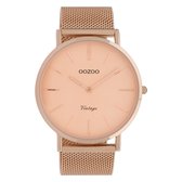 OOZOO Vintage series - Rosé gouden horloge met rosé gouden metalen mesh armband - C9920 - Ø44