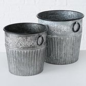 Bloempot set zink