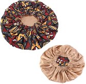 Afrikaanse Mud cloth / Bogolan Print Satijnen Slaapmuts / Hair Bonnet