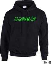 Hoodie | Karakter | Eigenwijs01 | Kids - fluor green, L 9/11(44cm)