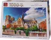 King Puzzel 1000 Stukjes (68 x 49 cm) - Notre Dame Parijs - Legpuzzel - Gebouwen - Volwassenen