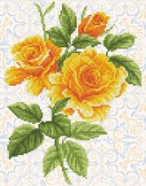 DDK6.008 Diamond Dotz® - Diamond painting volwassenen - Diamond painting met lijst - Bloemen - Gele rozen boeket 36 x 28cm - Ronde steentjes - Volledig pakket