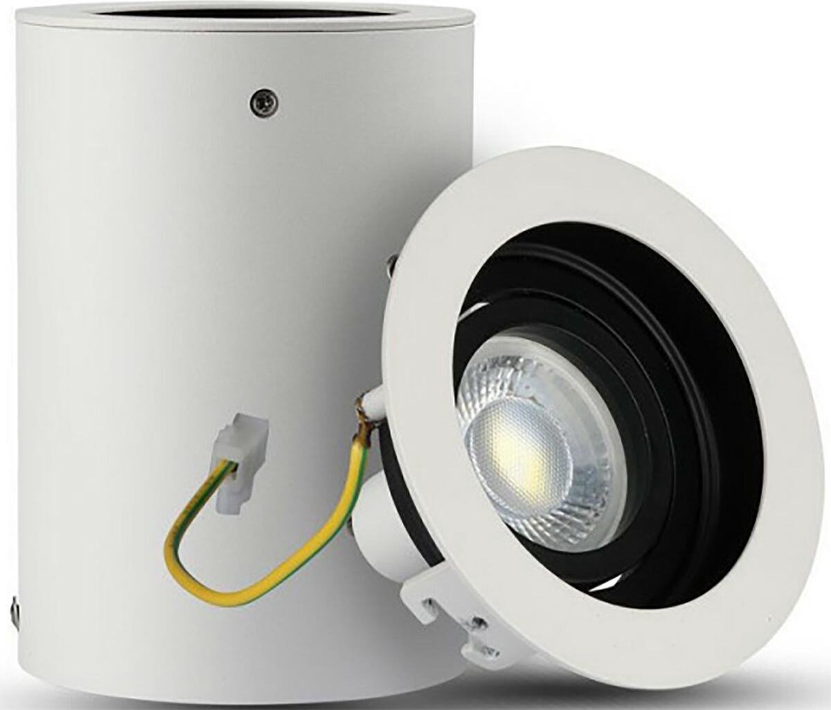 6x aluminium inbouwspots GU10 set – 6 stuks aluminium inbouwframe rond in zilver geborsteld look incl. GU10-fitting voor LED of halogeenlampen, 30° draaibaar, rond, 230 V