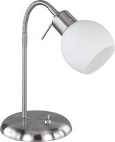 LED Tafellamp - Torna Frudo - 4W - E14 Fitting - Warm Wit 3000K - Rond - Mat Nikkel - Aluminium