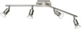 LED Plafondspot - Torna Nimo - GU10 Fitting - 12W - Warm Wit 3000K - 4-lichts - Rechthoek - Mat Nikkel - Aluminium