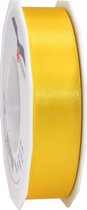 1x Luxe Hobby/decoratie gele satijnen sierlinten 2,5 cm/25 mm x 25 meter- Luxe kwaliteit - Cadeaulint satijnlint/ribbon