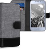 kwmobile telefoonhoesje voor Samsung Galaxy J2 Pro (2018) - Hoesje met pasjeshouder in grijs / zwart - Case met portemonnee