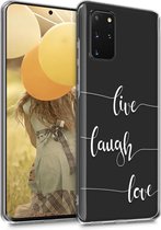 kwmobile telefoonhoesje voor Samsung Galaxy S20 Plus - Hoesje voor smartphone in wit / transparant - Live Laugh Love design