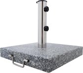 Anaterra - Vierkante verrijdbare parasolvoet - Graniet - 30 kg - 45 cm x 45 cm