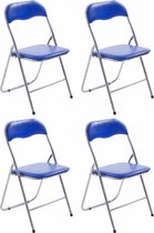 CLP Felix Set van 4 klapstoelen blauw/zilver